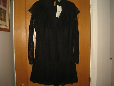 £7.50 • Buy Nwt Zara Womens Black Lace Ruffle Dress,xs,uk 8,£29.99