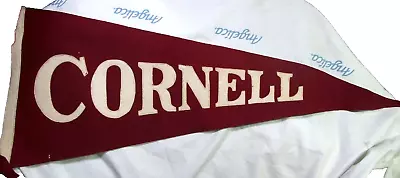 Rare Vintage Felt Pennant From Cornell With Hand Sewn Letters 29  By 11  • $15