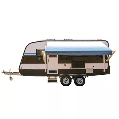 RV Awning Complete Electric Kit Motorized Retractable Camper Trailer 8'x8' Blue • $799.94