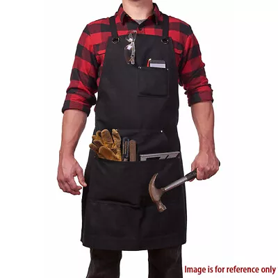 Canvas Work Apron For Men Woodworking Apron Cross Back Straps Workshop Carpenter • $24.99