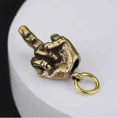 Metal Brass Middle Finger Keychain • $5.99