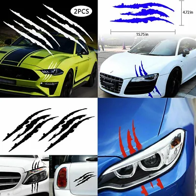 2 Pcs/Set Monster Claw Scratch Premium Decal Reflective Sticker Car Headlight US • $8.99