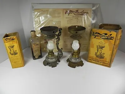 1880 Antique Miniature 2 Cresolene Vapo Kerosene Oil Vaporizer Lamp W/ Box Inst • $149.99