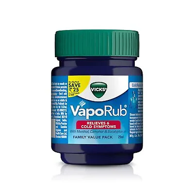 Vicks VapoRub Chest Rub Ointment 25ml Relief From Cold Cough Pains • $23.99