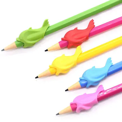 £3.48 • Buy 4pc Pen Pencil Rubber Grip Fish Design Hand Writing Tool Buy 2 Get 1 Free 