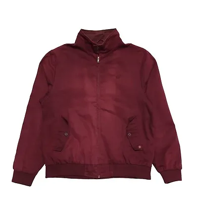 Merc Burgundy Zipped Mod Bomber Jacket UK Men's Size L K648 • £34.99