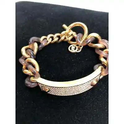 Michael Kors Pave Gold Tone And Tortoise ID Bracelet • $75