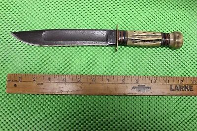MARBLES Gladstone Mich. USA IDEAL ( Two -Line )  Hunting Knife SCARCE • $600