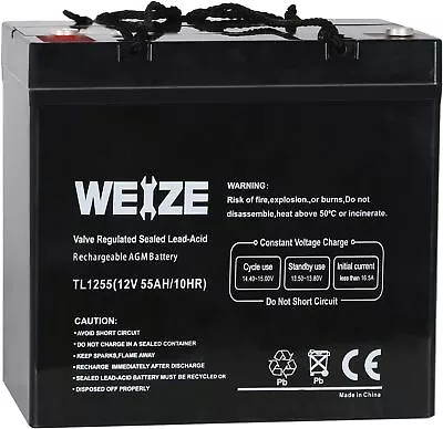 12V 55AH SLA AGM Deep Cycle Battery For Power Scooter Wind Solar And Off Grid  • $94.99