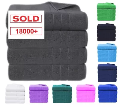 4x Big Jumbo Bath Sheets 100% Pure Cotton Large Size Bathroom Towels Soft Luxury • £10.99