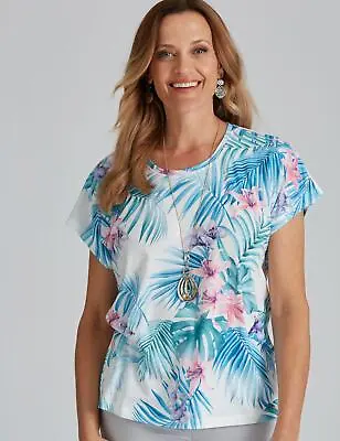 $18.21 • Buy Millers Short Sleeve Printed Scoop Neck Slub Top Womens Clothing  Tops Tunic