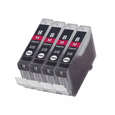 4 Magenta Ink Cartridge For Canon Pixma IP3300 IP3500 IP4200 IP4300 IP4500 CLI8M • £6.50