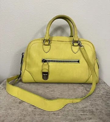 MARC JACOBS 'Venetia' Satchel Handbag Citrus Green Yellow Crossbody Strap 14x8 • $99