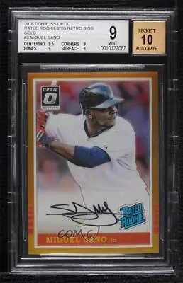 2016 Panini Donruss Optic Gold /5 Miguel Sano #85-MS BGS 9 MINT Rookie Auto RC • $18.65