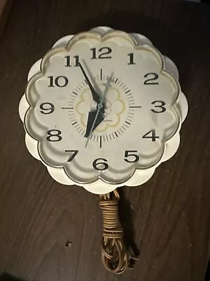 Vintage Wall Clock Atomic Daisy General Electric 2150 Tested Works *stiff Cord* • $22