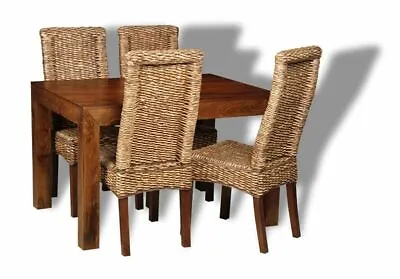 Solid Mango Wood Dakota 120cm Table & 4 Havana Chairs (4 Types) New Furniture • £703.45