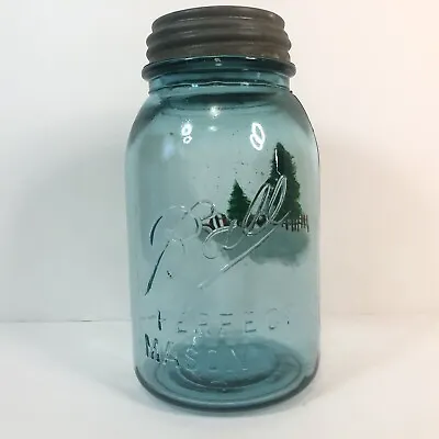 Ball Perfect Mason Jar Dropped A Number 4 With Porcelain Lined Mason Cap 1/2 Gal • $38.96