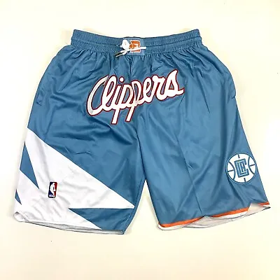 LA Clippers Just Don Light Baby Blue Embroidered Shorts Made USA Mens Size 3XL • $55