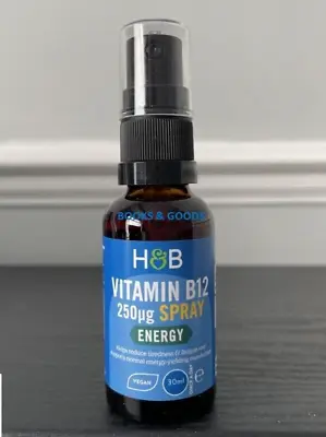 Holland & Barrett Vitamin B12 250ug 30ml Spray Normal Energy & Metabolism Vegan • £11.99