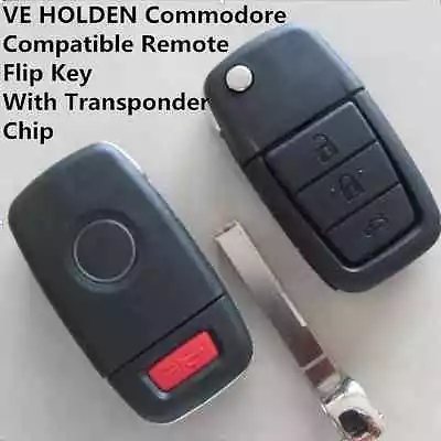 VE HOLDEN Commodore Compatible Remote Flip Key Shell With Transponder Chip • $25