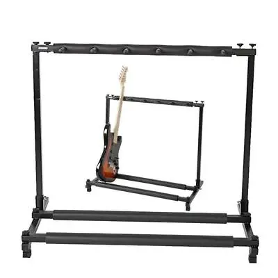 Multi Guitar Stand 5 Holder Folding Organizer Rack Stage Bass Acoustic Electric • $33.45