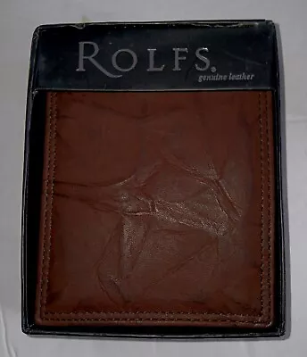 Rolfs Woodgain Billfold Leather Wallet Brown • $44