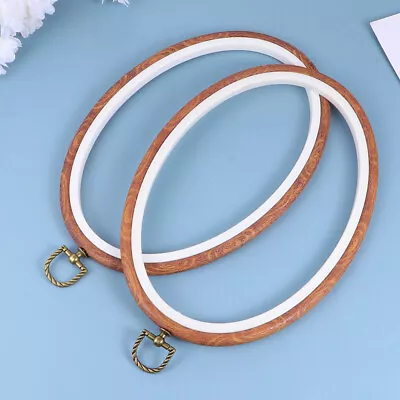 4 Pcs Diy Quilting Hoops Craft Sewing Circle Imitated Wood Display Frame Circle • £16.89