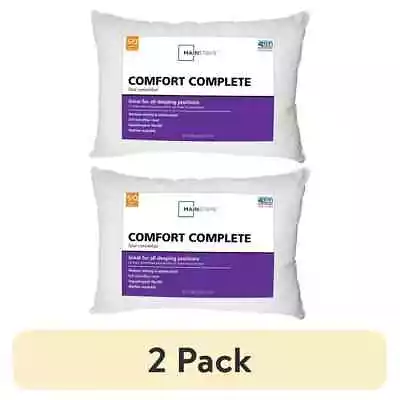 Mainstays Comfort Complete Bed Pillow Standard/Queen - White 1639782 (2 Pack) • $8.97