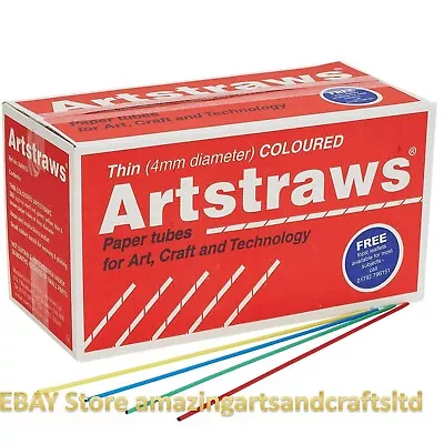 ARTSTRAWS Long Thin Assorted Colour Paper Straws 1800 Approx • £34.15
