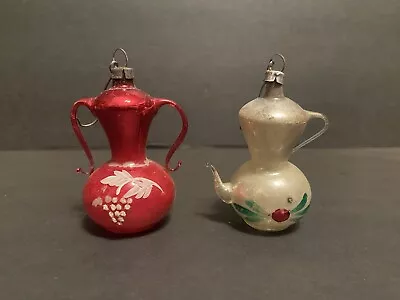 Vtg Mercury Red Flower Coffee/Tea Creamer/Sugar Pot Christmas Hanging Ornament • $34