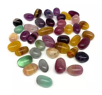 1000g (2.2 Lbs) 1 -1.7  41pc Multi-Color Fluorite Tumbled Stones B28721 • $76.49