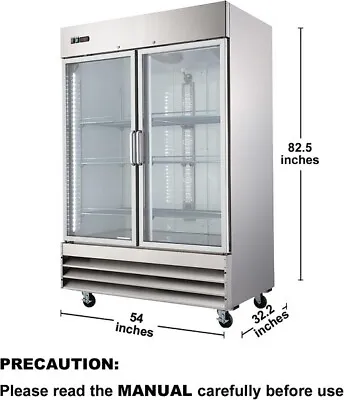Smad 2 Glass Door Upright Commercial Refrigerator 47 Cubic Ft. • $2799