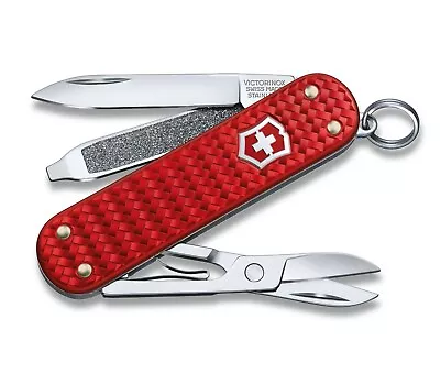 Victorinox Swiss Army Pocket Knife PRECIOUS ALOX RED Woven Pattern 0.6221.401G • $46.99