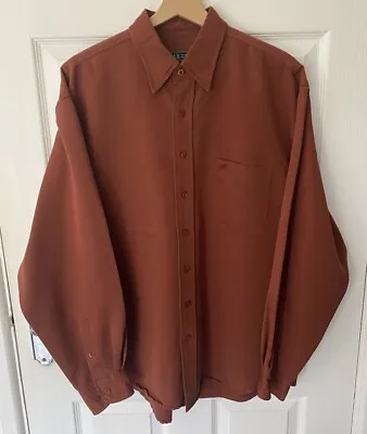 Farah Mens Shirt Size Medium Rust Colour Long Sleeved • £13