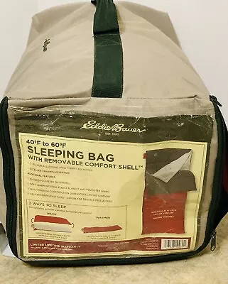 Eddie Bauer Sleeping Bag 30°to 50° 33 X 78 With Removable Comfort Shell • $39.99