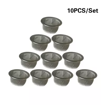 10Pcs Crystal Tobacco Smoking Pipe Metal Filter Screen Steel Mesh Concave Bowl • $2.99