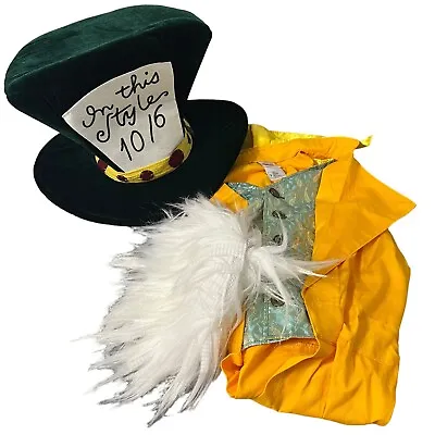 Disney Mad Hatter Halloween Costume Adult Size M Jacket Wig Hat • $59.95