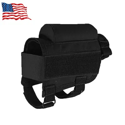 Adjustable Tactical Rifle Buttstock Cheek Rest Pad Ammo Cartridges Pouch Holder • $11.98