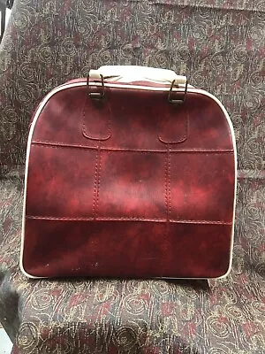 Vtg 70s Mid Century Red And White STEBCO Matchmaker Bowling Ball Bag Great Shape • $27.95