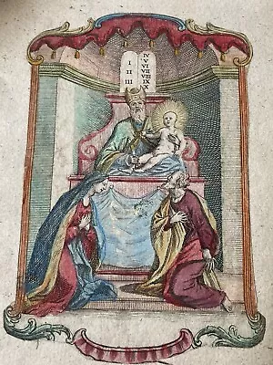 RARE Late 18th Early 19th Century Copperplate Hand Coloured Engraving Religious • £60