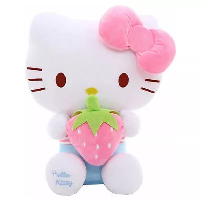 30cm Hello Kitty Strawberry Plush Toy Kawaii Cartoon Stuffed Doll Kids Gifts AU • $33.99