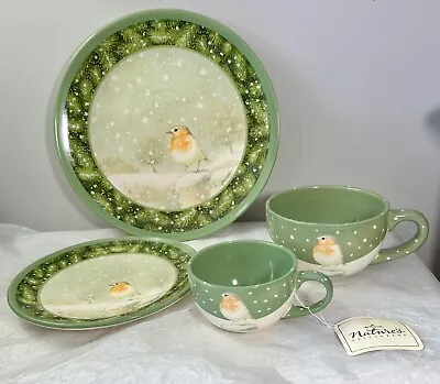 Marjolein Bastin Nature's Sketchbook Winter Snowbird - Plates And Cups - New • $60