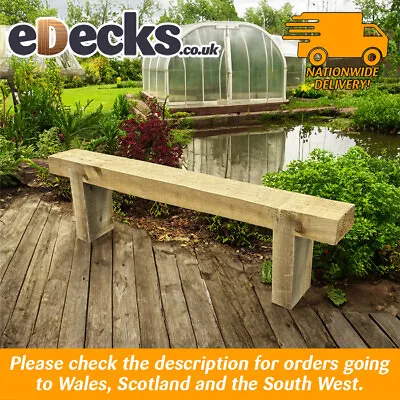 Rustic Garden Sleeper Bench Top Quality Multiple Lengths Garden Seat Cheap • £50.99