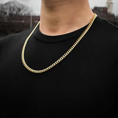 Miami Cuban Link Chain 18k Yellow Gold Heavy Necklace Solid 6mm • $109