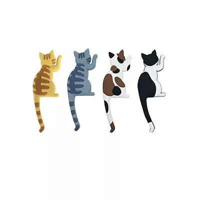 4pcs Kitty Cat Magnetic Refrigerator Sticker Fridge Magnet Hanging Hook 2 In 1 • $16.99