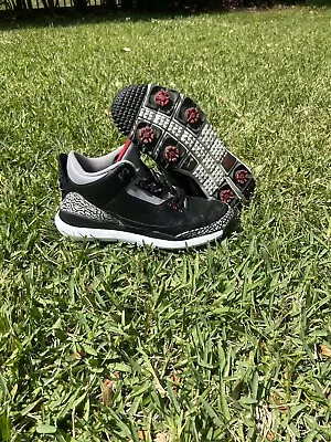 Air Jordan 3  Custom 1 Of 1 Black Cement Mens Size 12 Golf Shoes. Sole Swap • $599