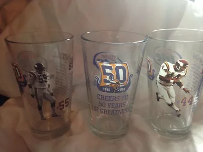 Minnesota Vikings 50th Year Set Of 5 Glasses Foreman Randle Studwell Beer • $99.99