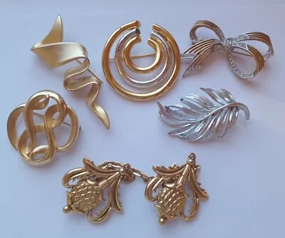 Vintage M. JENT P.E.P. LISNER BOUCHER 3300 SILVER & GOLD ENAMEL TONE Pins Lot • $10.99