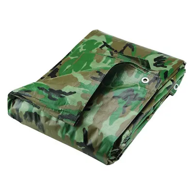 Tarpaulin Camouflage Sheet: 2.4m X 3m (Outdoor Waterproof Ground Storage Cover) • £8.99