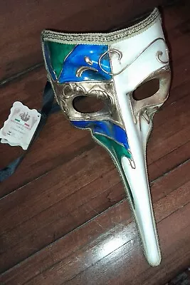 Vintage Traditional Venetian Masquerade Mask - Long Nose - Made In Italy • $20